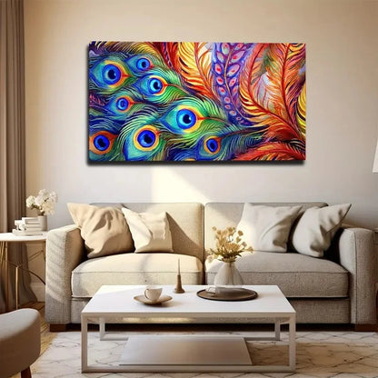 Beautiful Peacock Clothes Wall Art Canvas Office Home Room Framed 120x60cm