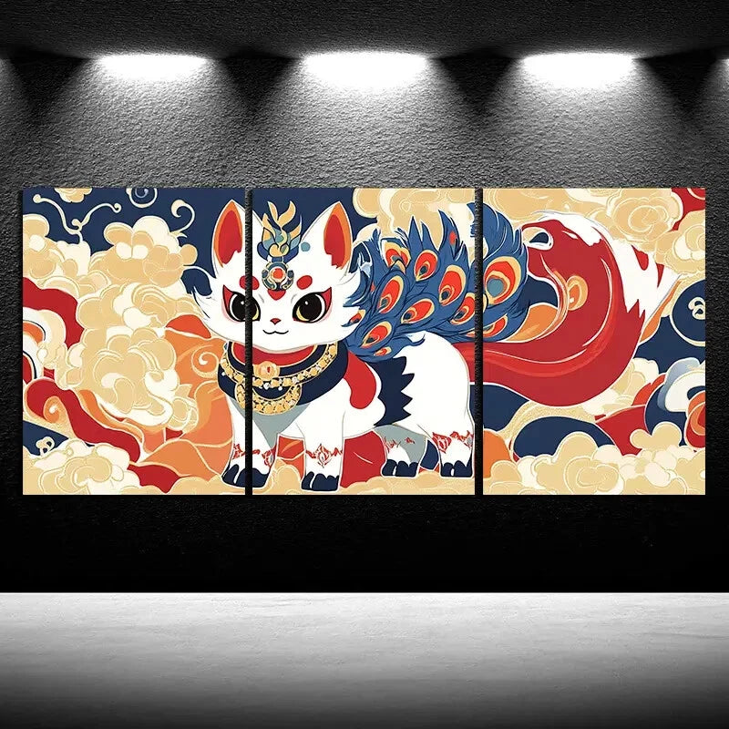 3pcs Animal Themed Beautiful Red Fox Metal Print Ready to Hang Art - Bella Home Decor