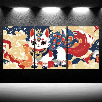 3pcs Animal Themed Beautiful Red Fox Metal Print Ready to Hang Art - Bella Home Decor