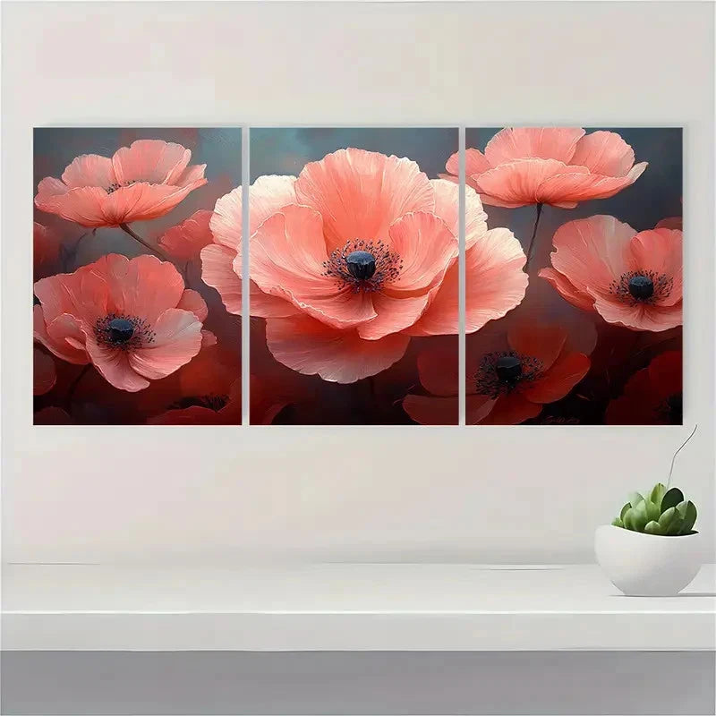 3pcs Pink Flower Nature Beauty Perfect Wall Art Set Canvas Framed 40x60cm - High Quality Print 100% Australian Made Wall Canvas Ready to Hang - Bella Home Decor