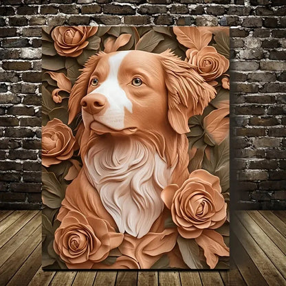 Beautiful Toller Dog Featuring a Digital Painting  40x60cm Metal Print Ready to Hang - Bella Home Decor
