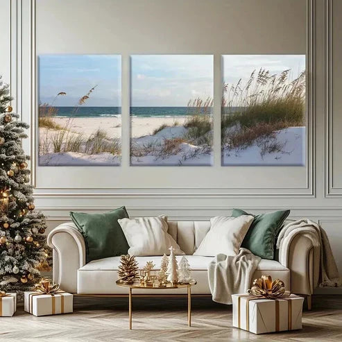 3pcs Coastal Beach Seascape Landscape Wall Art Set Canvas Unframed - High Quality Print 100% Australian Made Wall Canvas