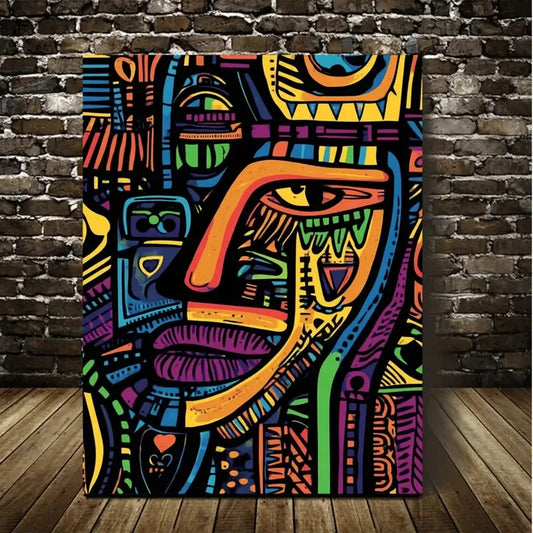 Beautiful Abstract Art African Style Painting 40x60cm Metal Print Ready to Hang - Bella Home Decor