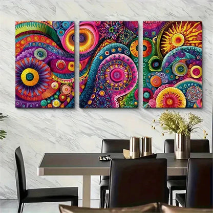 3pcs Maximalist Bundle Funky Retro Wall Art Canvas Unframed - High Quality Print 100% Australian Made Wall Canvas