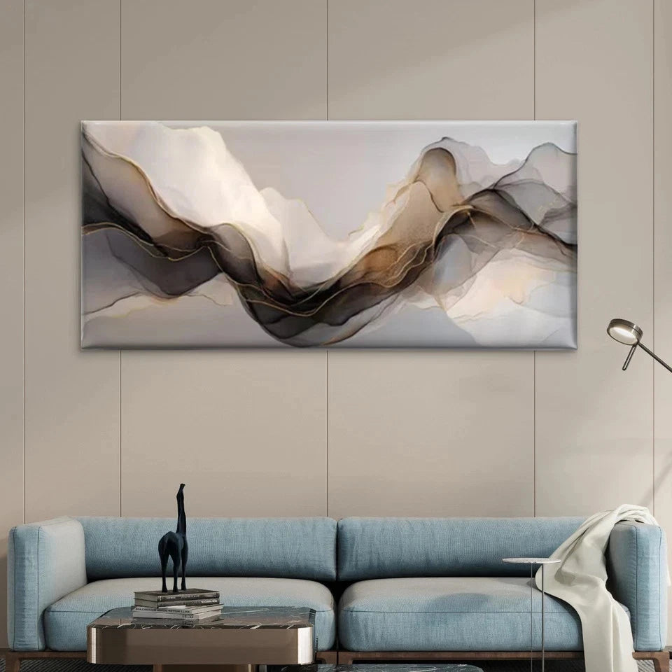 Abstract Marble-like Flowing Wall Art Canvas Office Home Room Framed 120x60cm