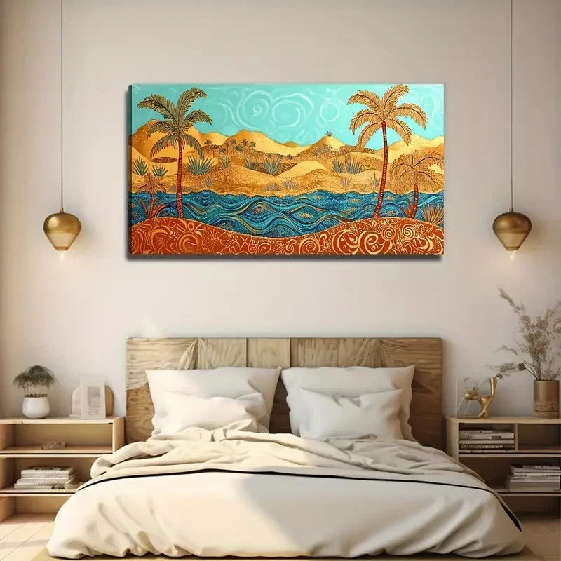 Desert River Suitable Space Wall Art Canvas Office Home Room Framed 120x60cm