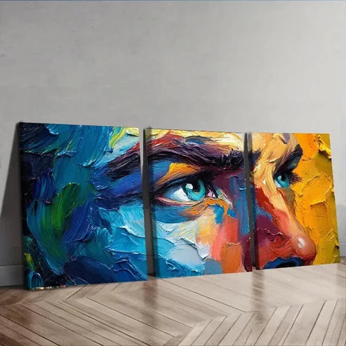 3pcs Modern Artwork Blue Eye Colorful Perfect Wall Art Set Canvas Unframed - High Quality Print 100% Australian Made Wall Canvas