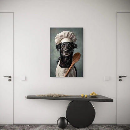 Chef Dog Preparing Food Metal Print Ready to Hang