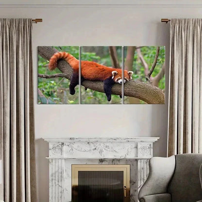 3pcs Animal Art Red Panda Modern Wall Art Set Canvas Framed 40x60cm - High Quality Print 100% Australian Made Wall Canvas Ready to Hang - Bella Home Decor