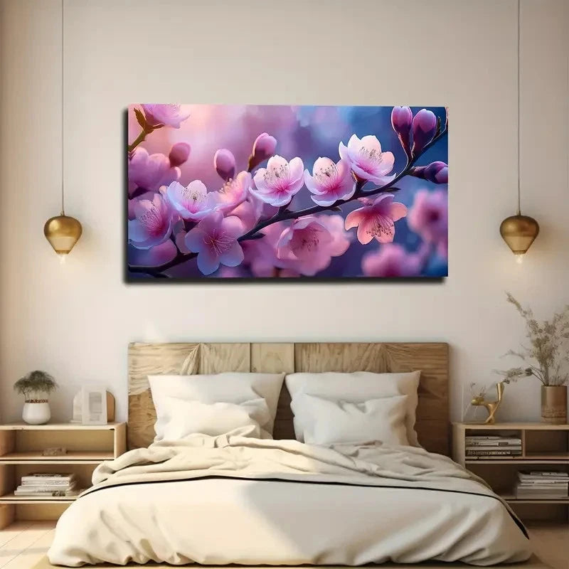 Pink Peach Blossoms Wall Art canvas office home room framed 120x60cm