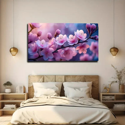 Pink Peach Blossoms Wall Art canvas office home room framed 120x60cm