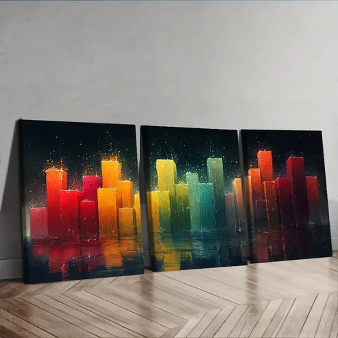 3pcs Modern Art Deco Graffiti Wall Art Set Canvas Unframed – High Quality Print 100% Australian Made Wall Canvas - Bella Home Decor