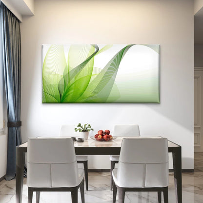 Green Background With Lines Wall Art Canvas Office Home Room Framed 120x60cm - Bella Home Decor