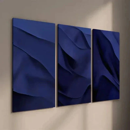 3pcs Modern Minimalist Abstract Navy Blue Decor Wall Art Set Canvas Unframed - High Quality Print 100% Australian Made Wall Canvas