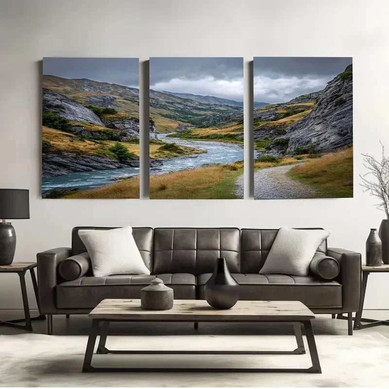 3pcs Haste Canyon Trail painting   Wal1l Art Set Canvas Framed 40x60cm - High Quality Print 100% Australian Made Wall Canvas Ready to Hang