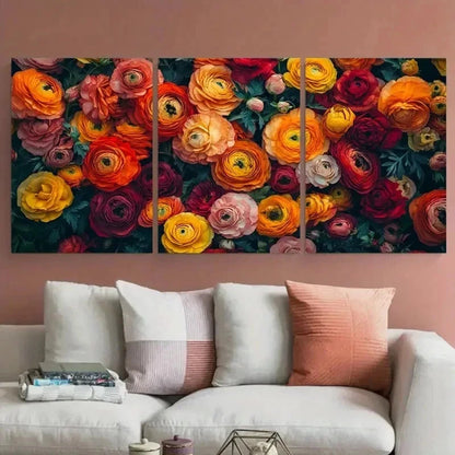 3pcs Seville Travel Spanish Floral Decor Perfect Wall Art Set Canvas Framed 60x90cm - High Quality Print 100% Australian Made Wall Canvas Ready to Hang