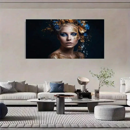 Beautiful Flower Woman Wall Art Canvas Office Home Room Framed 120x60cm