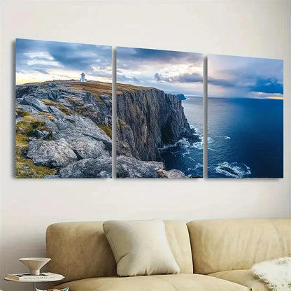 3pcs North Cape Travel Art Wall Art Set Canvas Framed 60x90cm - High Quality Print 100% Australian Made Wall Canvas Ready to Hang - Bella Home Decor