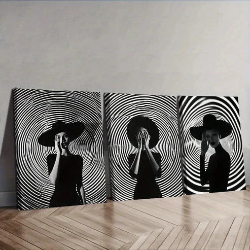 3pcs The Girl Under the Circle Wall Art Set Wall Art Canvas Unframed – High Quality Print 100% Australian Made Wall Canvas