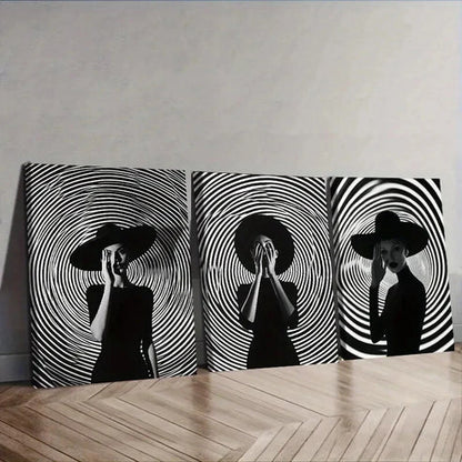3pcs The Girl Under the Circle Wall Art Set Wall Art Canvas Unframed – High Quality Print 100% Australian Made Wall Canvas