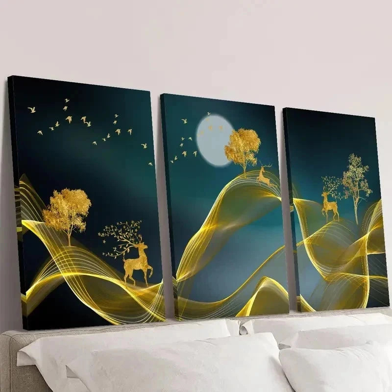 3pcs Minimalism, Pine Wood Wall Art Set Canvas Framed 40x60cm - High Quality Print 100% Australian Made Wall Canvas Ready to Hang - Bella Home Decor