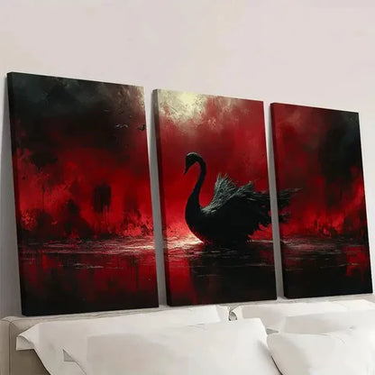 3pcs The Black Swan Gothic Dark Macabre Wall Art Set Canvas Unframed - High Quality Print 100% Australian Made Wall Canvas