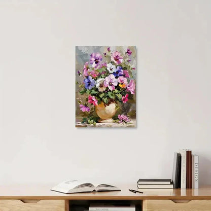 Beautiful Vibrant Blue Pink And Purple Painting 60x90cm Metal Print Ready to Hang