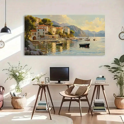 Peaceful Reflection Aesthetic Wall Art Canvas Office Home Room Framed 120x60cm - Bella Home Decor