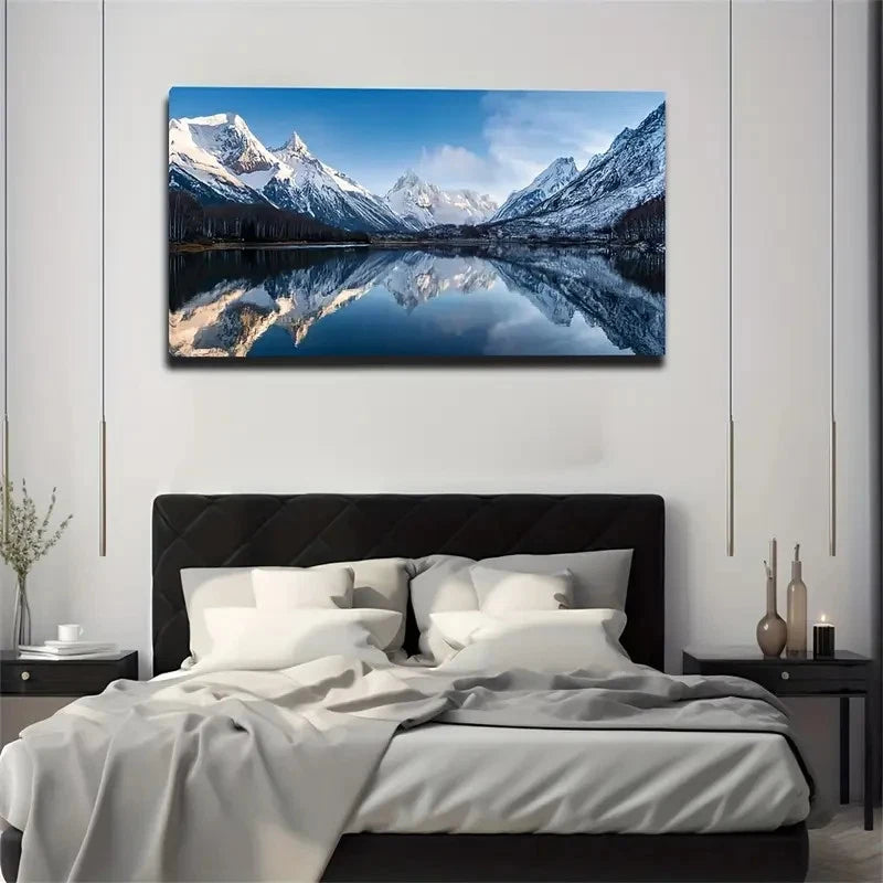 Majestic Snow Mountain Wall Art Canvas Office Home Room Framed 120x60cm