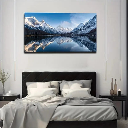 Majestic Snow Mountain Wall Art Canvas Office Home Room Framed 120x60cm