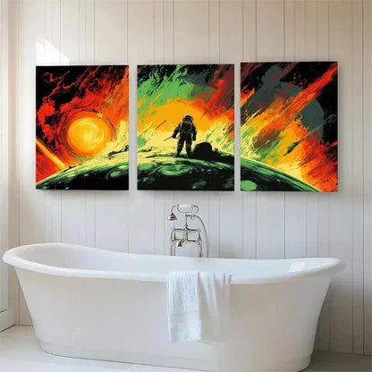 3pcs Astronaut Space Adventure Sci-Fi Perfect Wall Art Canvas Unframed – High Quality Print 100% Australian Made Wall Canvas - Bella Home Decor