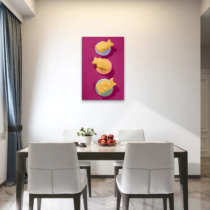 Vibrant Japanese Taiyaki Dessert Pastry Food 40x60cm Metal Print Ready to Hang