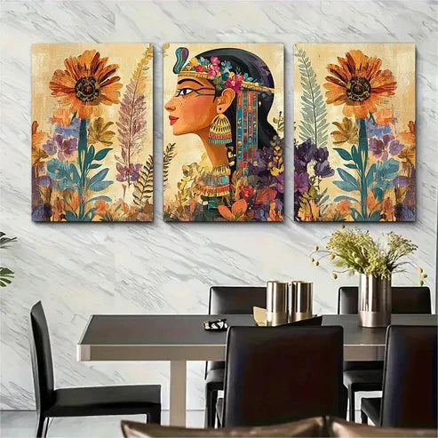 3pcs Vintage Egyptian Aesthetic Egypt Perfect Wall Art Canvas Unframed - High Quality Print 100% Australian Made Wall Canvas