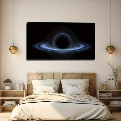 Simple Black Hole Space Wall Art Canvas Office Home Room Framed 120x60cm