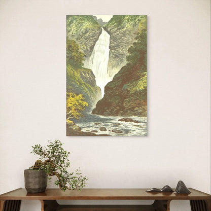 Vintage Waterfall Classic Nature Landscape 40x60cm Metal Print Ready to Hang