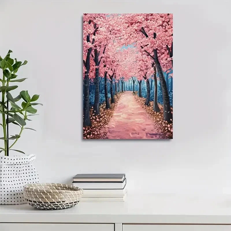Beautiful Vibrant Pink Blossom Forest Cherry Blossom 40x60cm Metal Print Ready to Hang - Bella Home Decor
