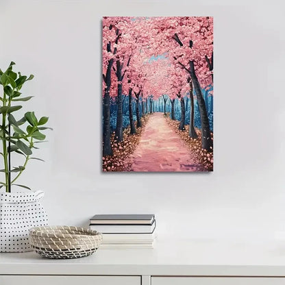 Beautiful Vibrant Pink Blossom Forest Cherry Blossom 40x60cm Metal Print Ready to Hang - Bella Home Decor