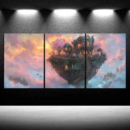 3pcs The Room on the Cup Modern Metal Print Ready to Hang Art - Bella Home Decor