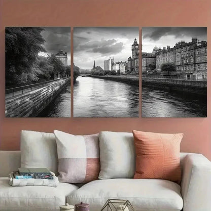 3pcs  Black And White Painterly Perfect Wall Art Set Canvas Framed 60x90cm - High Quality Print 100% Australian Made Wall Canvas Ready to Hang - Bella Home Decor