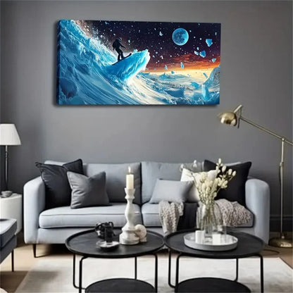 Abstract Human Ice Modern Wall Art Canvas Office Home Room Framed 120x60cm