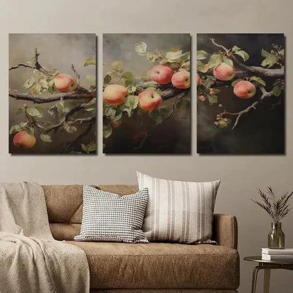 3pcs Vintage Apple Tree Wall Art Set Canvas Unframed - High Quality Print 100% Australian Made Wall Canvas