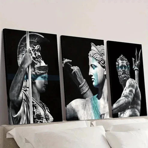 3pcs Nordic Mythology Characters Portrait Wall Art Set Canvas Unframed - High Quality Print 100% Australian Made Wall Canvas