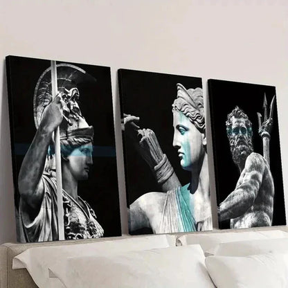 3pcs Nordic Mythology Characters Portrait Wall Art Set Canvas Unframed - High Quality Print 100% Australian Made Wall Canvas