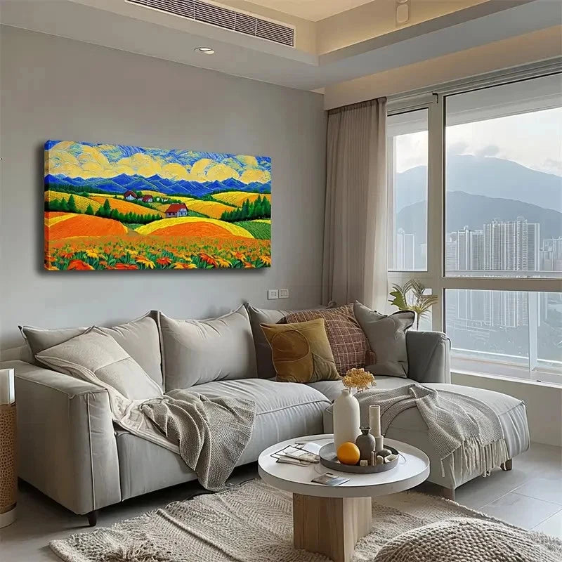 House Surrounded By Beautiful Wall Art Canvas Office Home Room Framed 120x60cm