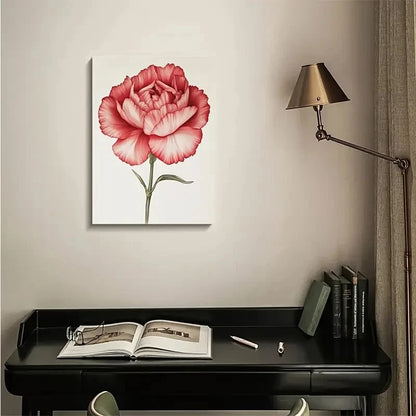 Vibrant Red Flower Painting  40x60cm Metal Print Ready to Hang - Bella Home Decor