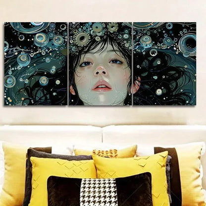3pcs Sea Goddess Nature Water Wall Art Canvas Unframed - High Quality Print 100% Australian Made Wall Canvas