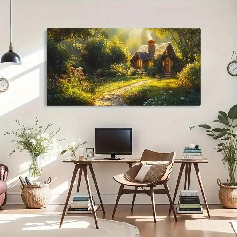 Nature Room Aesthetic Peaceful Wall Art Canvas Office Home Room Framed 120x60cm - Bella Home Decor