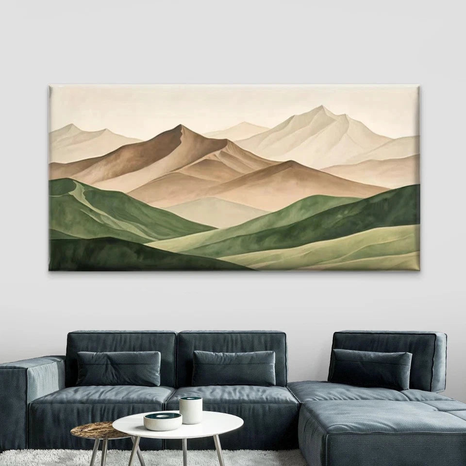Abstract Mountain Landscape Wall Art Canvas Office Home Room Framed 120x60cm - Bella Home Decor