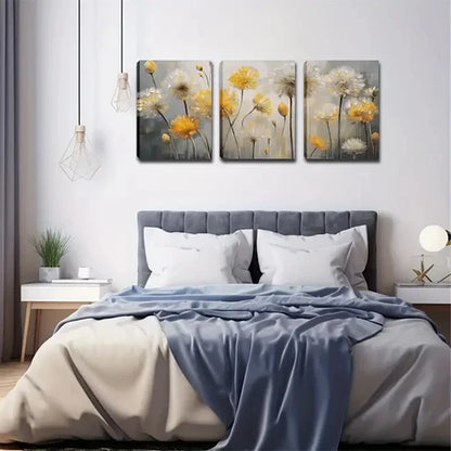 3pcs Elegant Dandelion Design Floral Wall Art Canvas Unframed - High Quality Print 100% Australian Made Wall Canvas