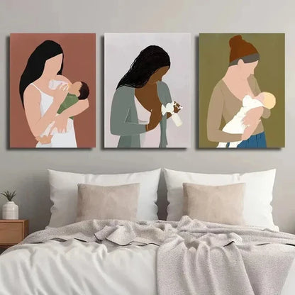 3pcs Breastfeeding & Women's Health Wall Art Canvas Unframed - High Quality Print 100% Australian Made Wall Canvas - Bella Home Decor